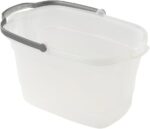 Plastic Rectangular Cleaning Bucket with Handle, Clear, 4 Gallon