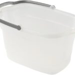 Plastic Rectangular Cleaning Bucket with Handle, Clear, 4 Gallon