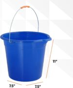 Plastic Bucket 2 Gallon Bucket for Cleaning - Car Wash Bucket with Grip Handle - Royal Blue Bucket Small Durable Pail for Fishing, Mopping, Cleaning - 10 Liter Camping Buckets, 4 Pack - Image 2
