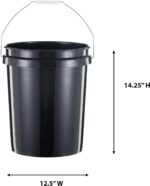 5 Gallon Bucket Heavy Duty Plastic Bucket Comfortable Handle Easy to Clean Perfect for on The Job Home Improvement or Household Cleaning; Black , 3 Count - Image 2