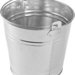 Natural Galvanized Steel Pail with Handle, 1.16-Gallon, 8" Diameter, Silver