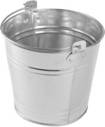 Natural Galvanized Steel Pail with Handle, 1.16-Gallon, 8" Diameter, Silver