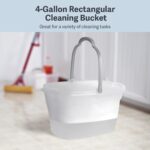 Plastic Rectangular Cleaning Bucket with Handle, Clear, 4 Gallon - Image 2