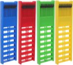 4pcs Fish Hooks Holder Flexible Scalable Hook Keeper, Fishing Leader Line Board Organizer Fishing Hook Hanger for Storing Fishing Hooks, Multi-Color Abs Plastic