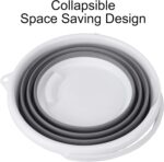 Indoor and Outdoor Collapsible Bucket with Handle, 10 Liters, 2.6 Gallons, Gray and White - Image 2