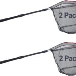 Fishing Landing Net with Telescoping Pole Handle for Salmon, Fly, Kayak, Catfish, Bass, Trout Fishing,Easy Catch & Release, Compact & Foldable for Easy Transportation & Storage