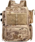 Fishing Tackle Backpack with Rod Holders, Bottle Holder, Storage Bag Store Fishing Gear