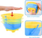 4 Collapsible Basket Portable Buckets, 2L Square Foldable Pail Bucket for Summer Beach, Camping Gear, Space Saving Outdoor Waterpot, Fishing Water Pail, Easter Egg Hunting - Image 2