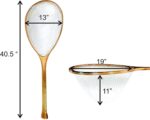 Premium Long Handle Hardwood Fishing Landing Net for Boats, Canoes, Rafts, 40" Overall - Image 2