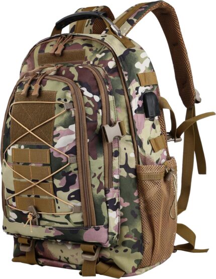 Tactical Backpack, 35L Military Backpack, 3-Day Bug Out Bag for Men Women Camping Hiking Hunting with  System Army Daypack (35L Camo)