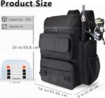 Fishing Tackle Backpack With Rod Holders, 45L Large Tackle Bag & Fishing Tackle Backpack for Fishing, Camping, Hiking,Black - Image 2