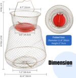 Floatable Galvanized Steel Wire Fish Baskets, Collapsible Floatable Wire Fish Baskets,Portable Fishing Basket Fishing Net Cage (1) - Image 2