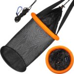 Floating Fishing Basket, Collapsible Fishing Net Portable Nylon-mesh | Coated Nylon Net Bait Storage Cage for Keeping Crayfish Minnows Leaches and Other Live Baits