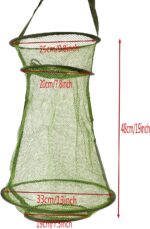 Foldable Fish Cage/Fishing Net/Fish Basket/Fish Pocket Shrimp Basket for Bait Crayfish Fish Crab Fish Shrimp,Foldable Fishing Mesh Trap - Image 2