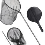 Saltwater Fishing Net Large Fishing Net with Telescoping Handle Cat Catcher Net Trap Chicken Net Rubber Landing Net Big Kayak Fish Net Extends to 108.6in, Net Depth 35.4in