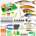 Fishing Lures Tackle Box Bass Fishing Kit Including Animated Lure,,Spinnerbaits,Soft Plastic Wo,  Lures,Hooks,Saltwater & Freshwater Gear kit for Bass,Trout, Salmon.
