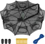 Fishing Bait Trap Crab Net Fishing Trap for Minnow/Crab/Shrimp/Crawdad with Rope, 6/8/10 Holes Large Space Fishing Net