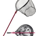 Fishing Net Large Fishing Net with Handle Landing Nets for Saltwater Telescopic Rubber Fishing Nets for Fish Aluminum Dip Net, Extends to 72-92in, Net Hoop 28x24in, 30in Deep Fish Net