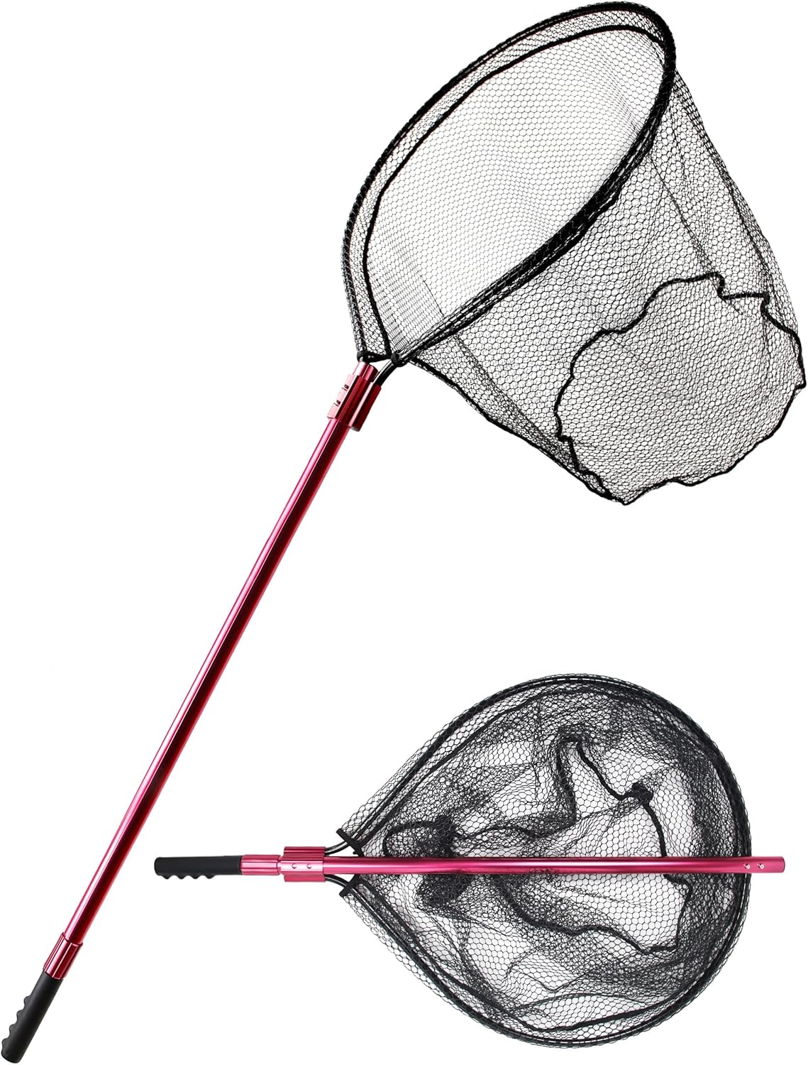 91rY9pCsNHL._AC_SL1500_.jpg Fishing Net Large Fishing Net with Handle Landing Nets for Saltwater Telescopic Rubber Fishing Nets for Fish Aluminum Dip Net, Extends to 72-92in, Net Hoop 28x24in, 30in Deep Fish Net - Image 1